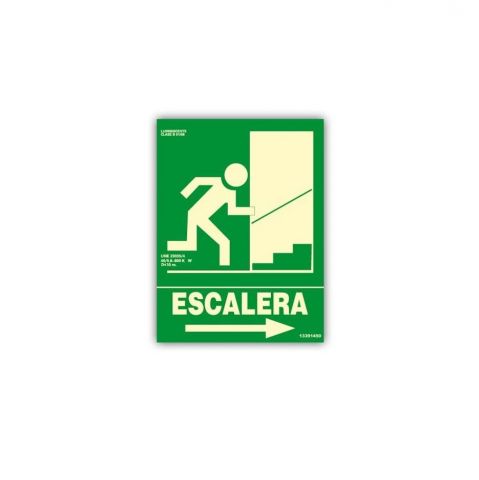 CARTEL ESCALERA DE EMERGENCIA - DERECHA CLASE A